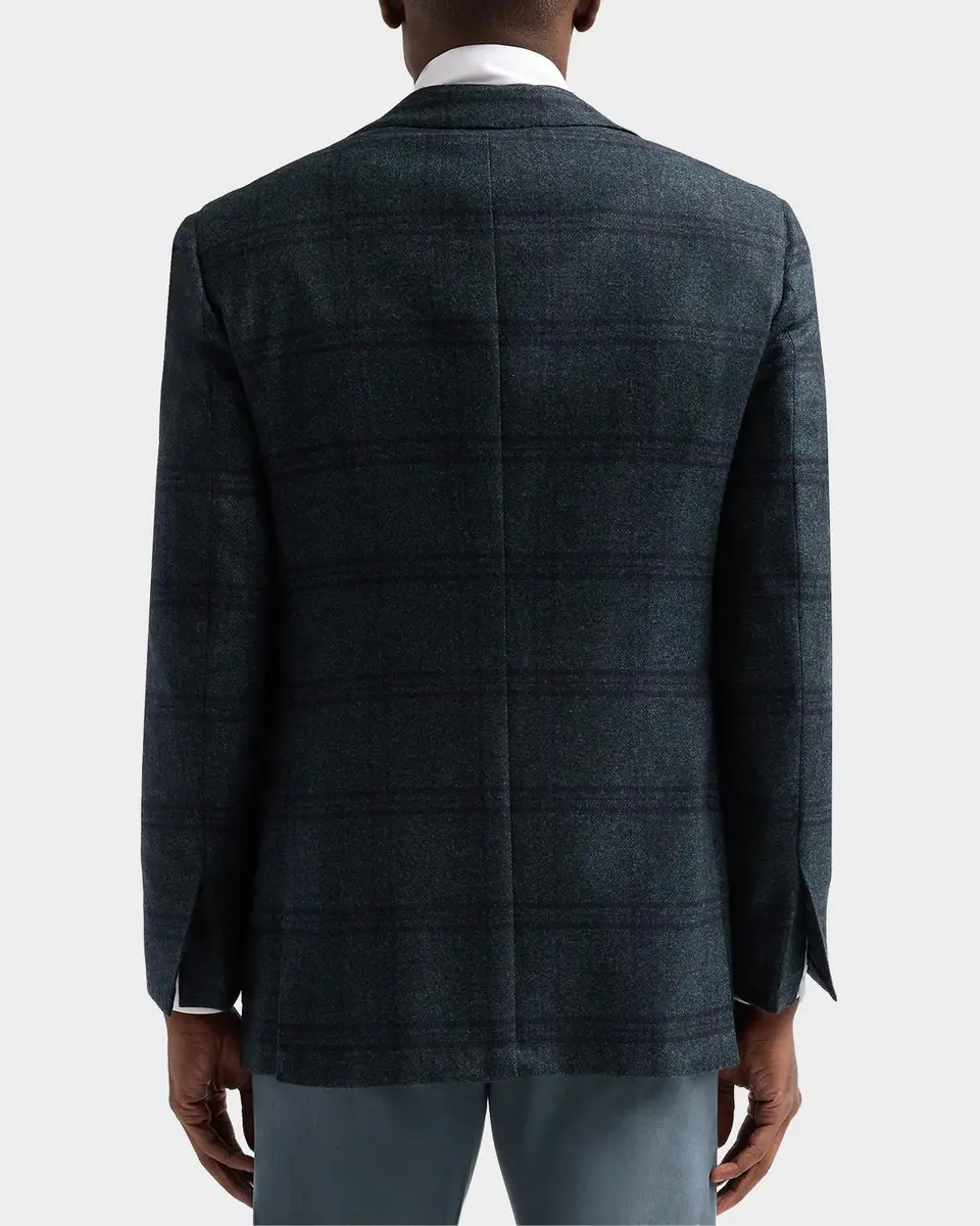 Kiton Men's Plaid Cashmere Single-Breasted Sport Coat | Thumbnail 3 Kiton Men's Plaid Cashmere Single-Breasted Sport Coat | Thumbnail 3