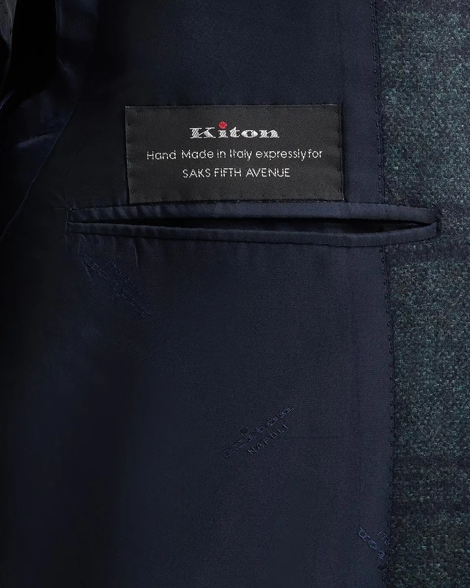 Kiton Men's Plaid Cashmere Single-Breasted Sport Coat | Thumbnail 5 Kiton Men's Plaid Cashmere Single-Breasted Sport Coat | Thumbnail 5