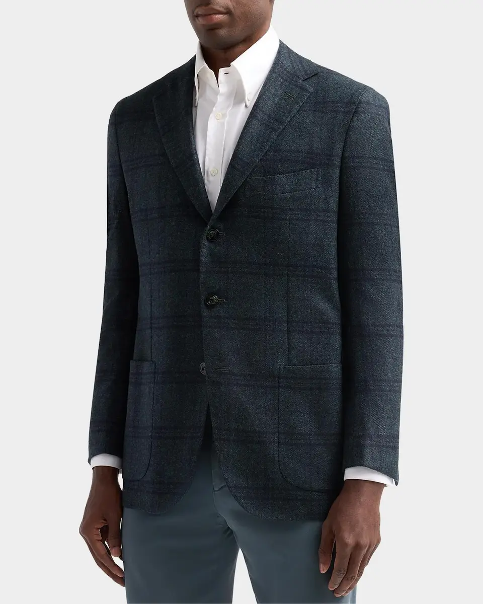 Kiton Men's Plaid Cashmere Single-Breasted Sport Coat | Thumbnail 6 Kiton Men's Plaid Cashmere Single-Breasted Sport Coat | Thumbnail 6