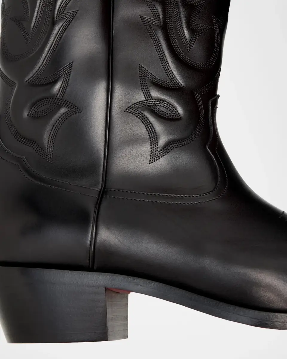 Christian Louboutin Men's Santiagus Leather Metal-Toe Western Boots | Thumbnail 5 Christian Louboutin Men's Santiagus Leather Metal-Toe Western Boots | Thumbnail 5