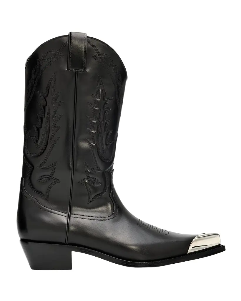 Christian Louboutin Men's Santiagus Leather Metal-Toe Western Boots