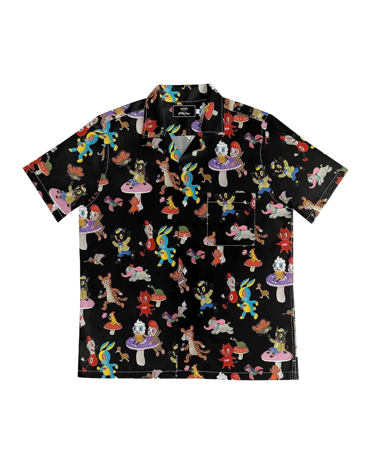 ARRELS Men's Printed Regular-Fit Camp Shirt