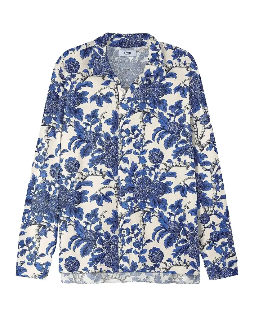 Men's Blue Marmaris High-Low Shirt