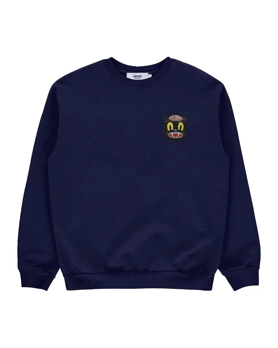 ARRELS Men's Small Cat Graphic Cotton Sweatshirt | Thumbnail 3 ARRELS Men's Small Cat Graphic Cotton Sweatshirt | Thumbnail 3