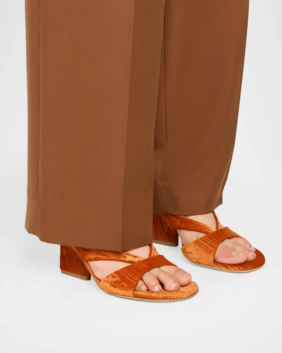 Dries Van Noten 100mm Ribbed Velvet Mule Sandals | Thumbnail 2