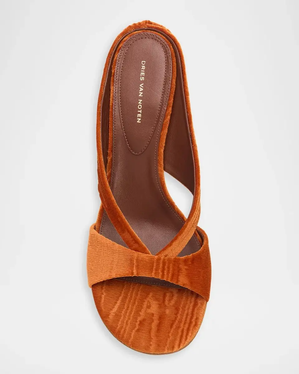 Dries Van Noten 100mm Ribbed Velvet Mule Sandals | Thumbnail 5