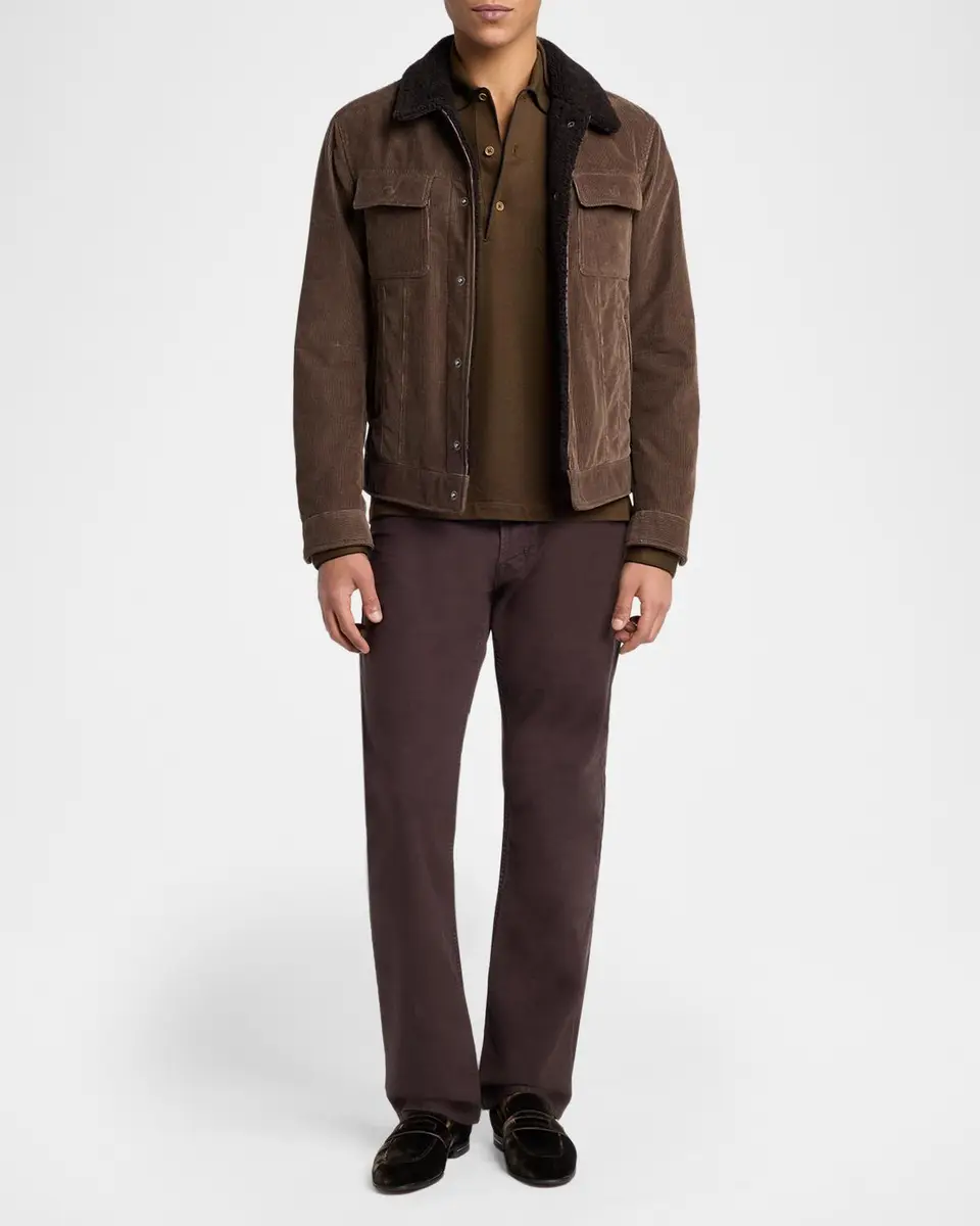 TOM FORD Boutique Men's Shearling-Collar Corduroy Jacket | Thumbnail 2