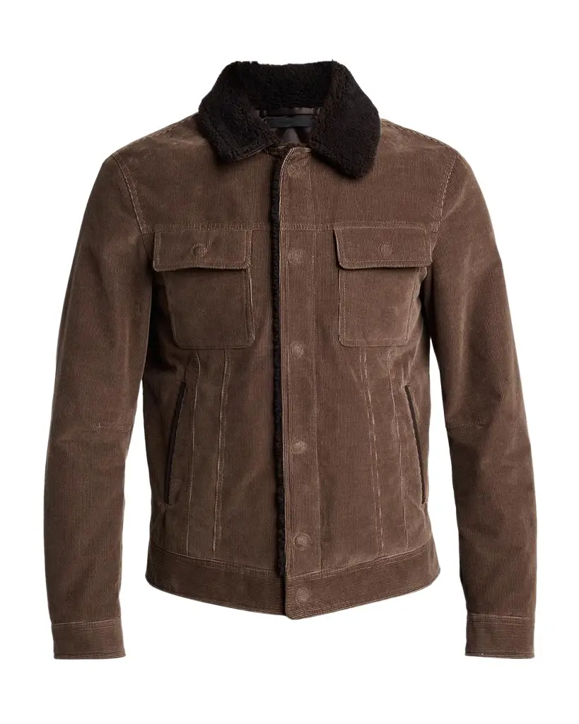 TOM FORD Boutique Men's Shearling-Collar Corduroy Jacket