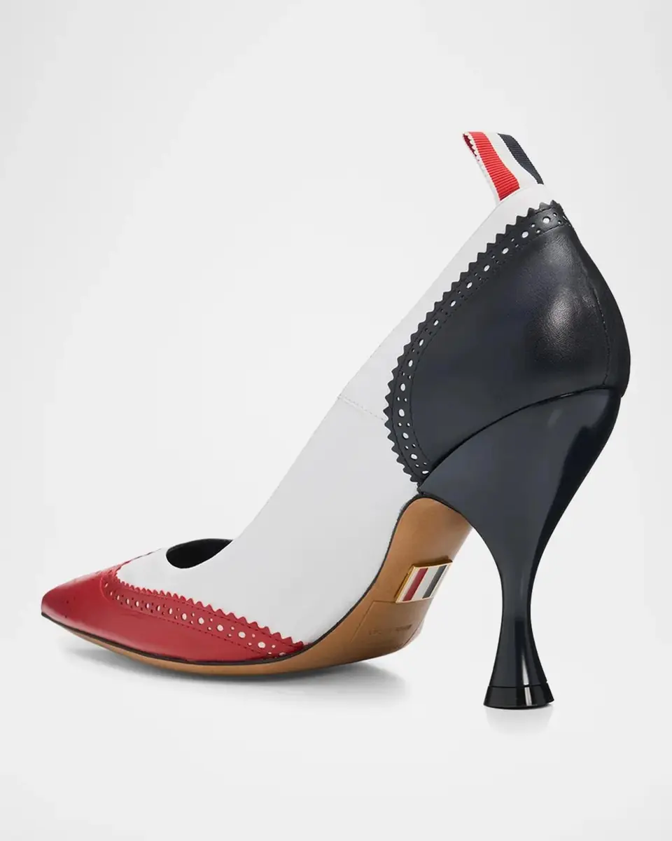 Thom Browne 90MM Wingtip Leather Pumps | Thumbnail 4