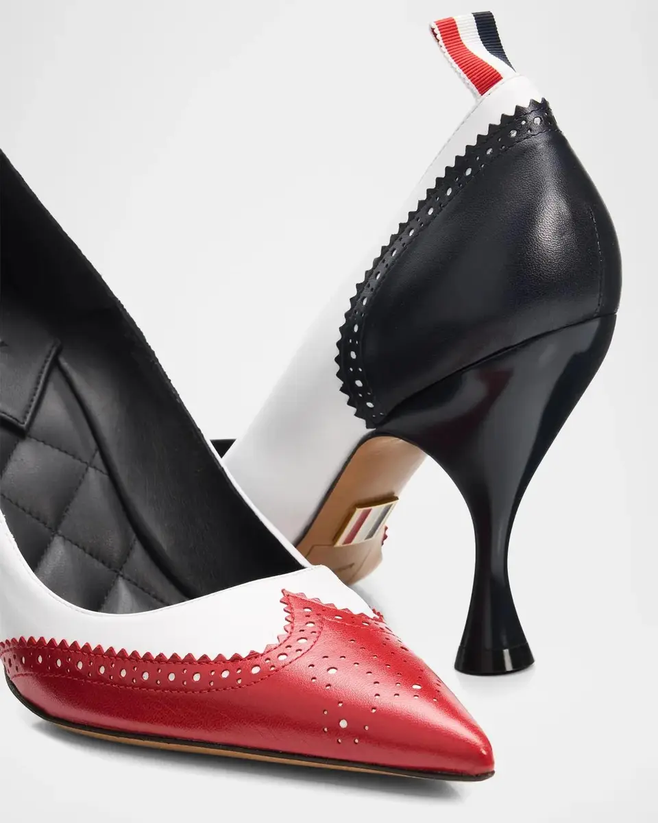 Thom Browne 90MM Wingtip Leather Pumps | Thumbnail 5