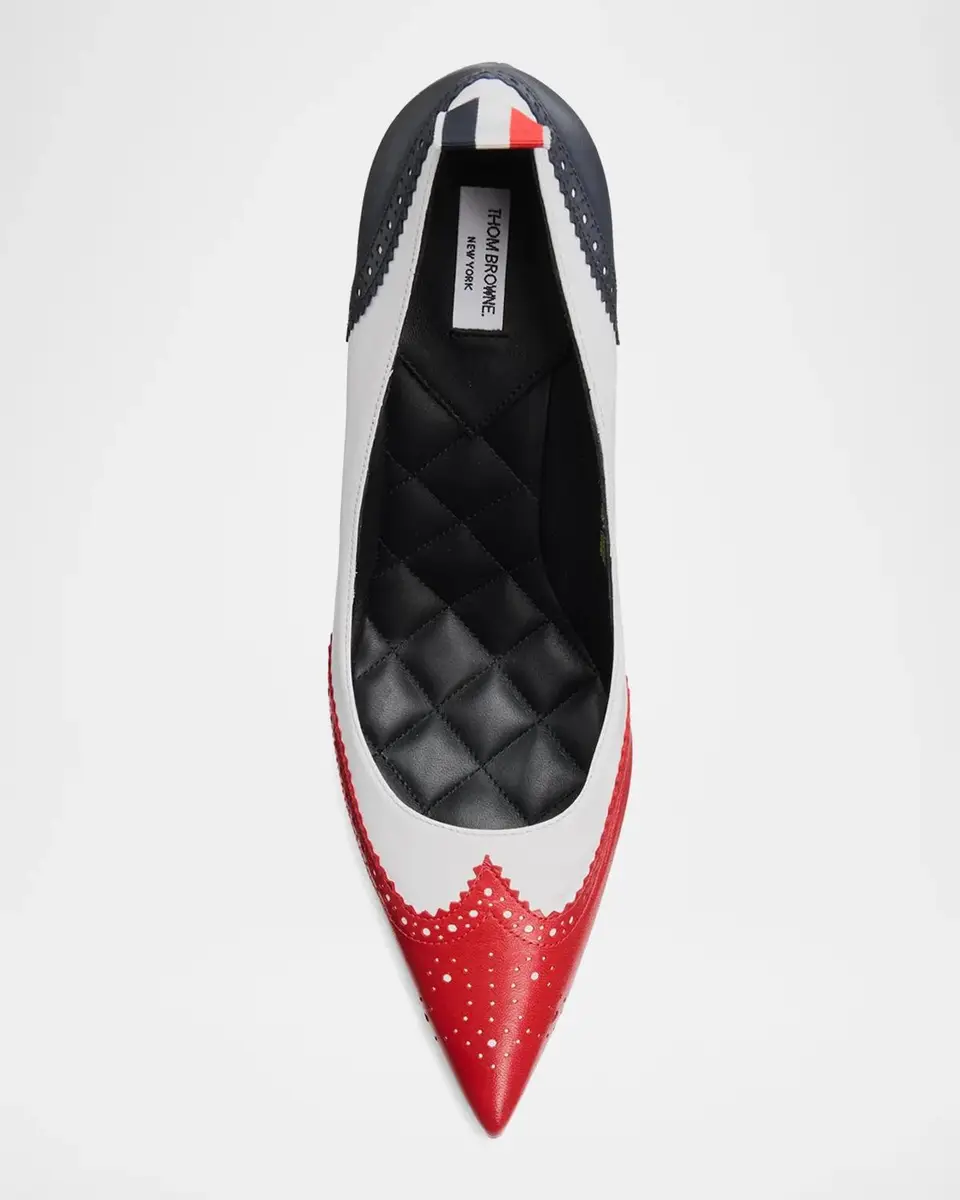 Thom Browne 90MM Wingtip Leather Pumps | Thumbnail 6