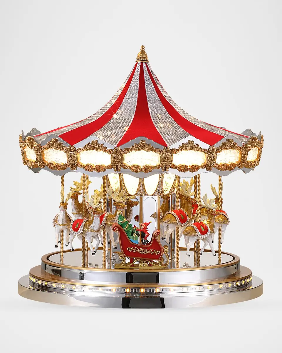 Mr Christmas Gold & Silver Dazzle Swarovski Carousel Christmas Decor | Thumbnail 2 Mr Christmas Gold & Silver Dazzle Swarovski Carousel Christmas Decor | Thumbnail 2