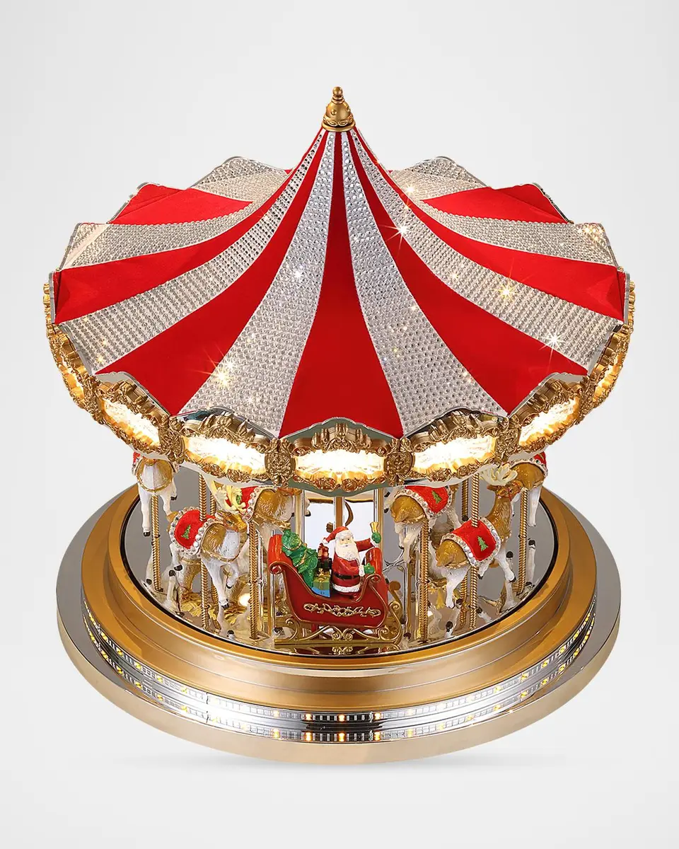 Mr Christmas Gold & Silver Dazzle Swarovski Carousel Christmas Decor | Thumbnail 3 Mr Christmas Gold & Silver Dazzle Swarovski Carousel Christmas Decor | Thumbnail 3