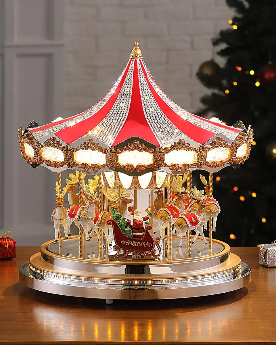 Mr Christmas Gold & Silver Dazzle Swarovski Carousel Christmas Decor | Thumbnail 4 Mr Christmas Gold & Silver Dazzle Swarovski Carousel Christmas Decor | Thumbnail 4