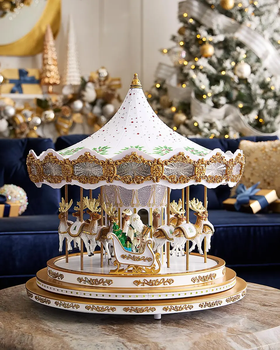 Mr Christmas Holiday Holly Carousel Christmas Decor | Thumbnail 2 Mr Christmas Holiday Holly Carousel Christmas Decor | Thumbnail 2