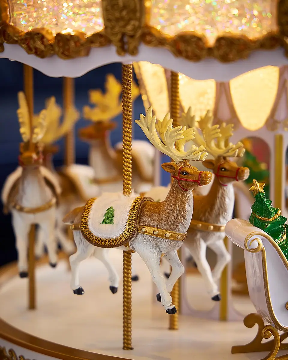 Mr Christmas Holiday Holly Carousel Christmas Decor | Thumbnail 5 Mr Christmas Holiday Holly Carousel Christmas Decor | Thumbnail 5