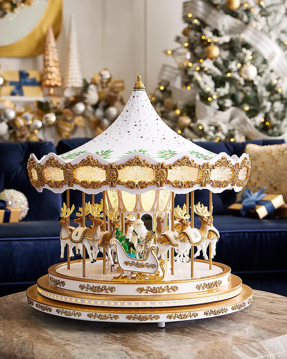 Mr Christmas Holiday Holly Carousel Christmas Decor