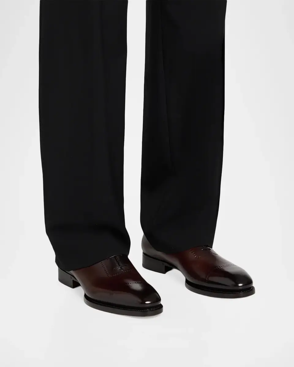 Santoni Men's Reverse-Stitched Cap-Toe Leather Oxfords | Thumbnail 2 Santoni Men's Reverse-Stitched Cap-Toe Leather Oxfords | Thumbnail 2