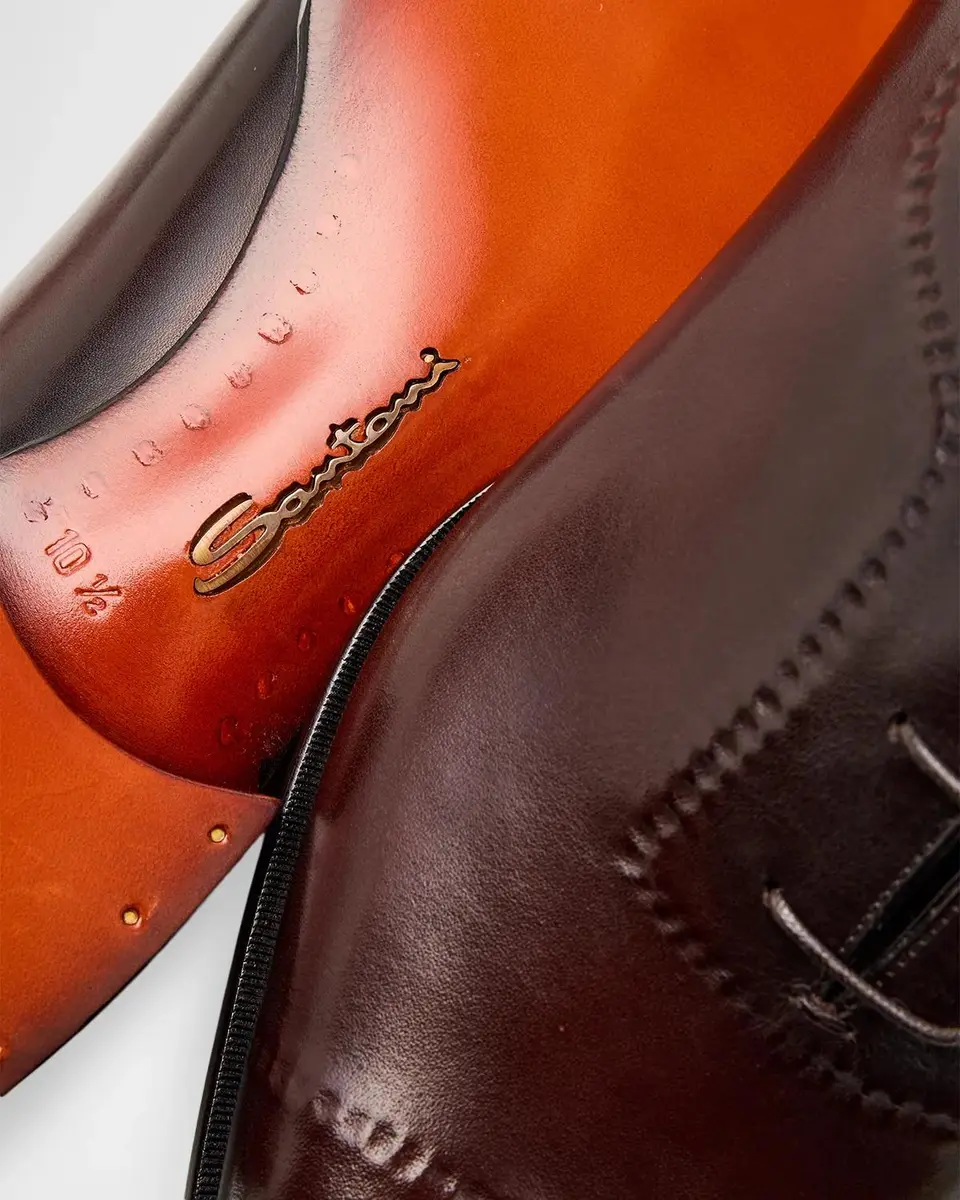 Santoni Men's Reverse-Stitched Cap-Toe Leather Oxfords | Thumbnail 6 Santoni Men's Reverse-Stitched Cap-Toe Leather Oxfords | Thumbnail 6