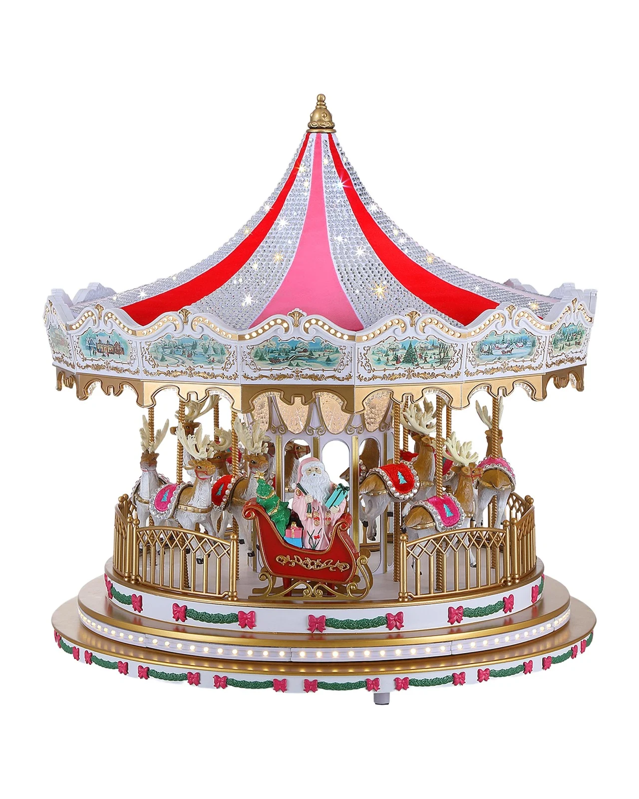 Mr Christmas Sugarplum Swaorvski Carousel Christmas Decor