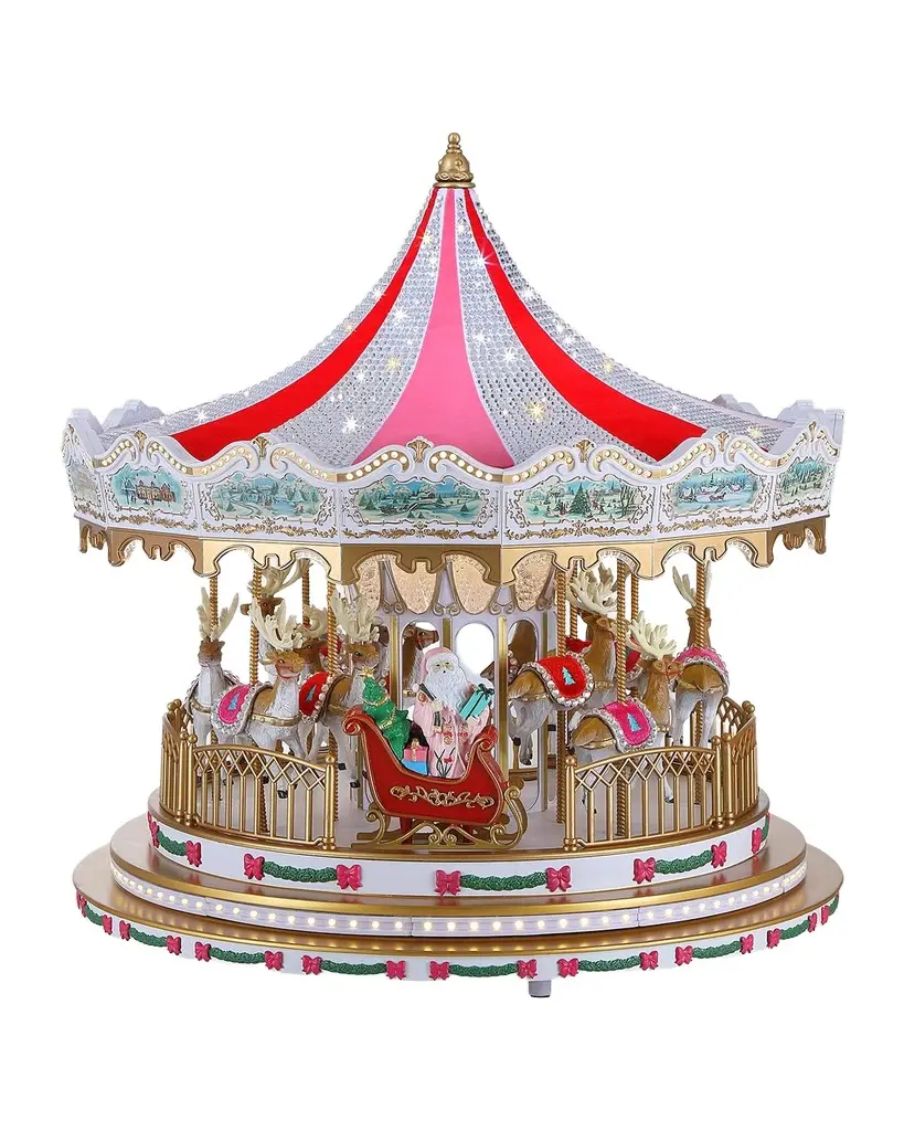 Mr Christmas Sugarplum Swaorvski Carousel Christmas Decor
