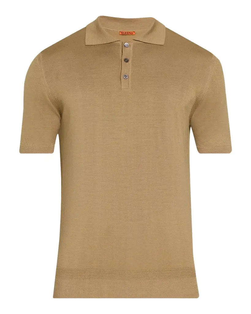 Barena Men's Merino Wool Polo Shirt