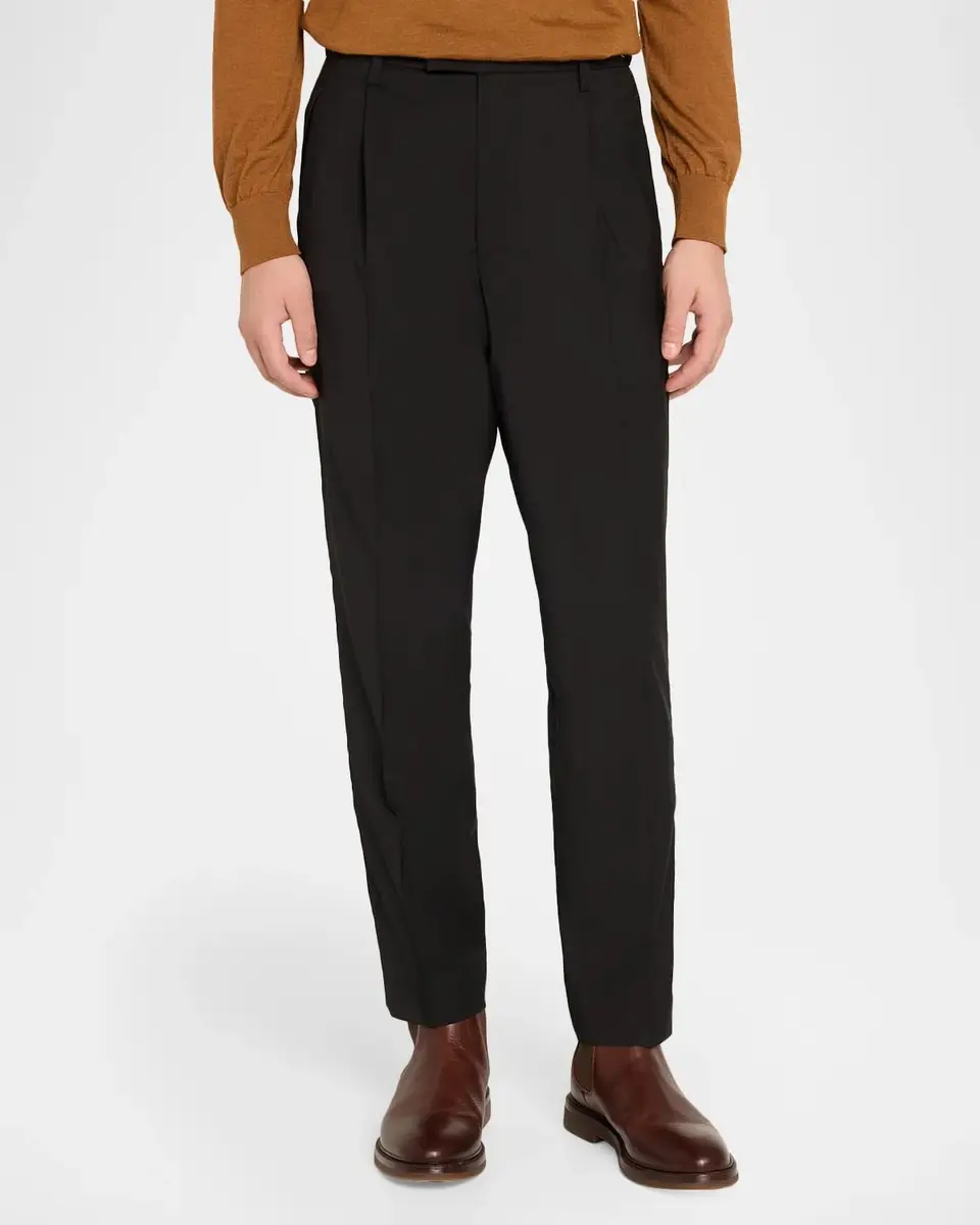 Barena Men's Masco Wool and Cotton Pleated Trousers | Thumbnail 4