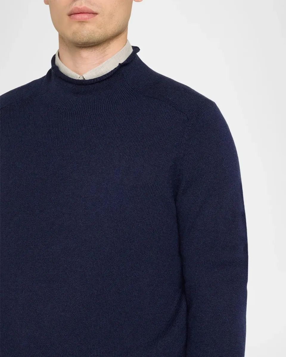 Brunello Cucinelli Men's Cotton & Cashmere Rolled-Turtleneck Sweater | Thumbnail 5 Brunello Cucinelli Men's Cotton & Cashmere Rolled-Turtleneck Sweater | Thumbnail 5