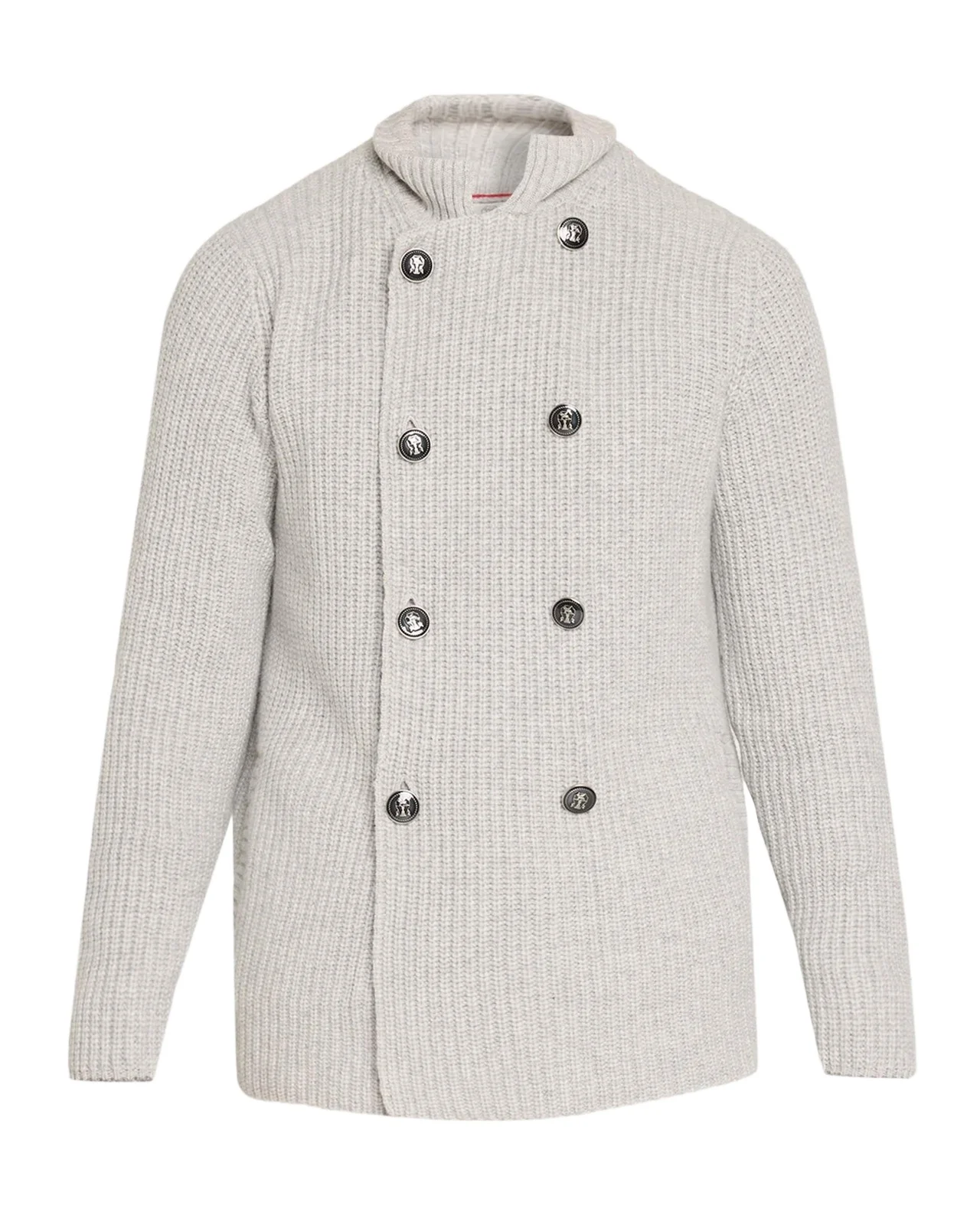 Brunello Cucinelli Men's Rib-Knit Cashmere Double-Breasted Cardigan