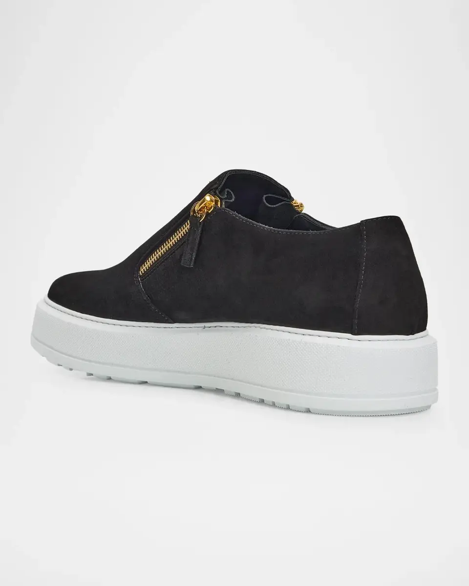 Giuseppe Zanotti Men's Skanda Suede Zip-Up Sneakers | Thumbnail 2