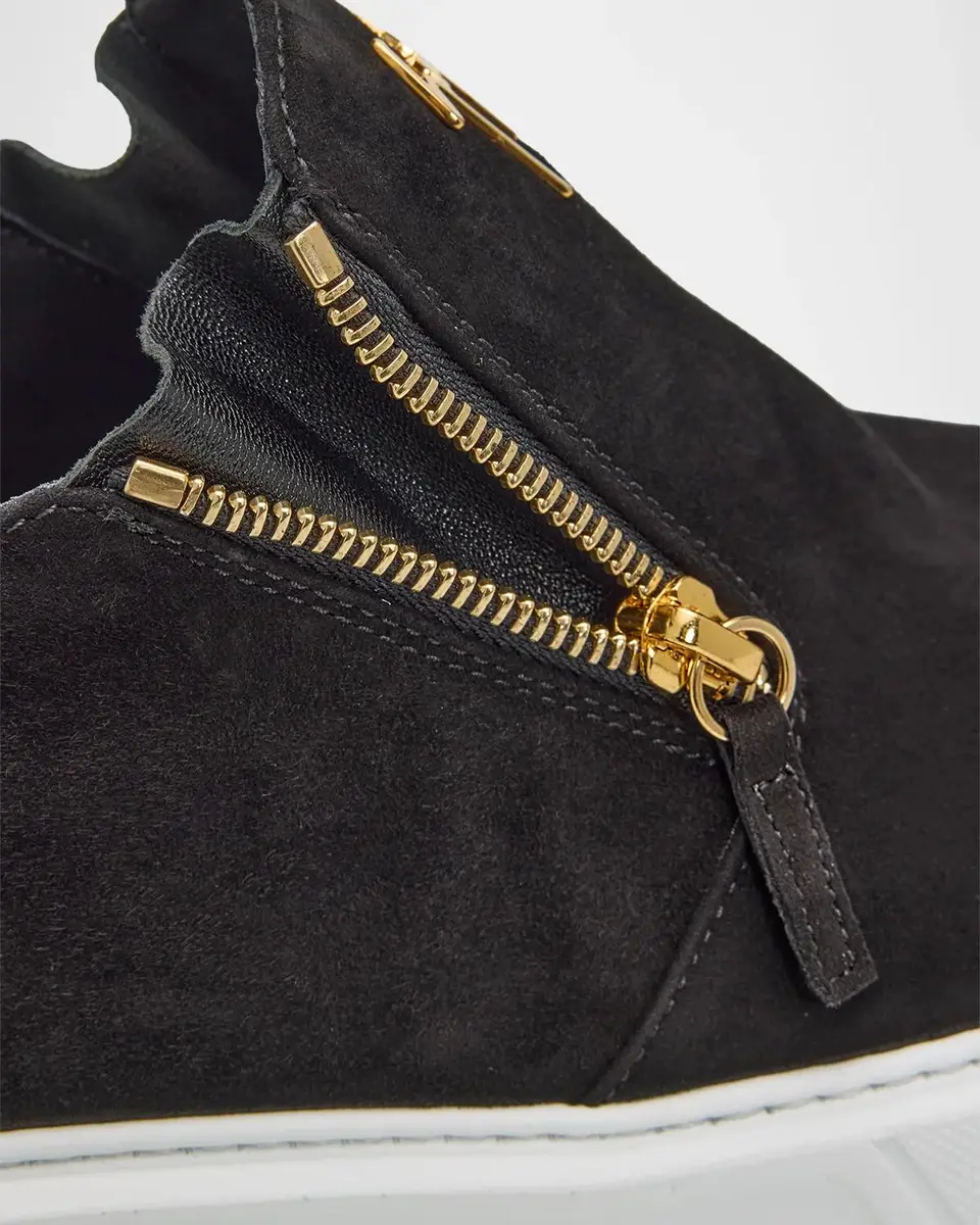 Giuseppe Zanotti Men's Skanda Suede Zip-Up Sneakers | Thumbnail 3