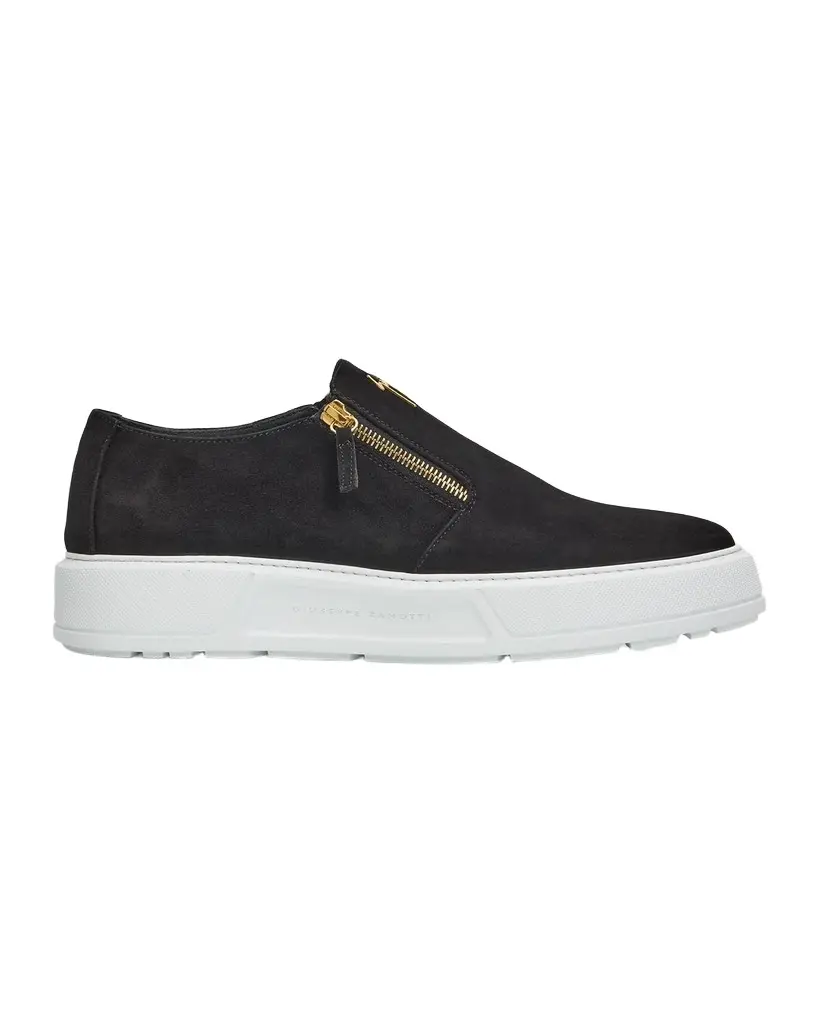 Giuseppe Zanotti Men's Skanda Suede Zip-Up Sneakers