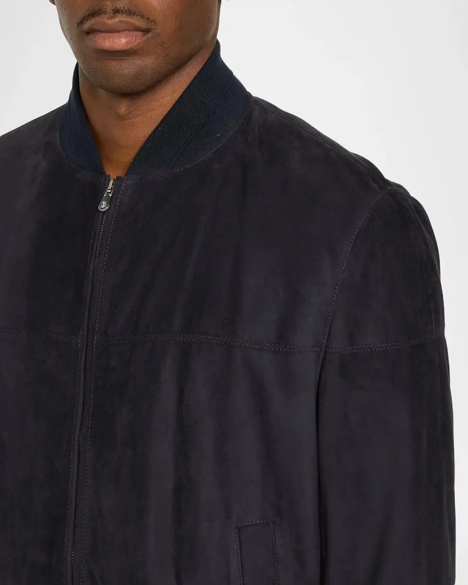 Brunello Cucinelli Men's Suede Blouson Jacket | Thumbnail 5 Brunello Cucinelli Men's Suede Blouson Jacket | Thumbnail 5