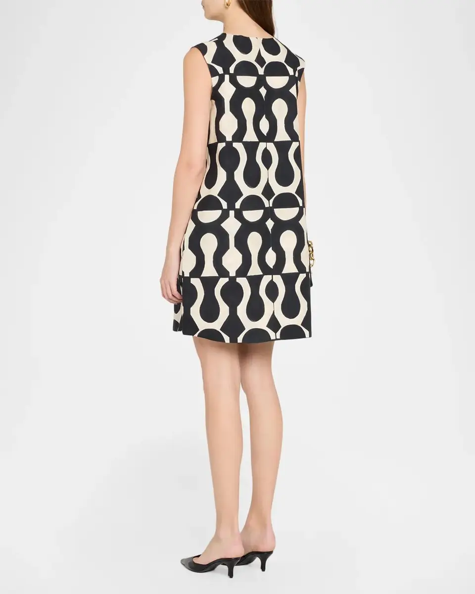 Max Mara Geo-Print Sleeveless Mini Shift Dress | Thumbnail 3 Max Mara Geo-Print Sleeveless Mini Shift Dress | Thumbnail 3