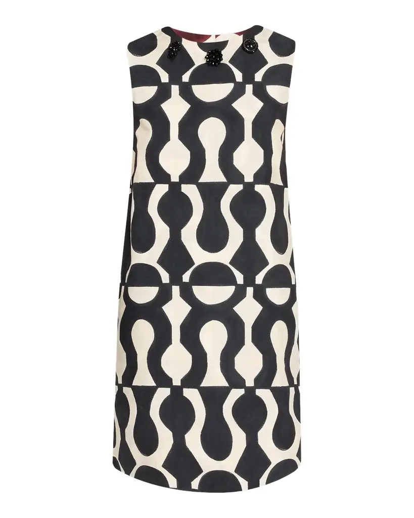Max Mara Geo-Print Sleeveless Mini Shift Dress