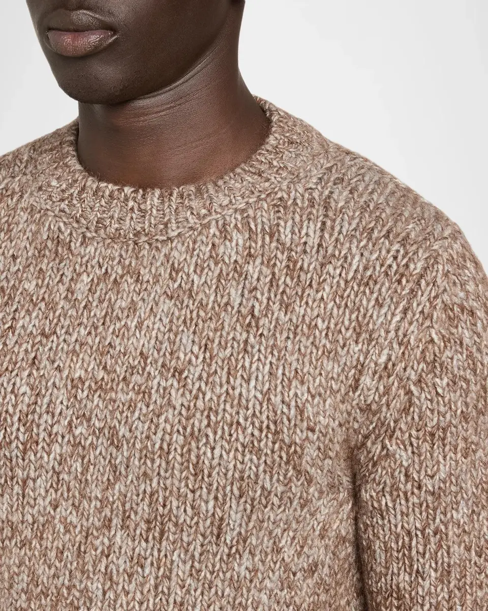 Isaia Men's Melange Wool-Cashmere Knit Sweater | Thumbnail 5 Isaia Men's Melange Wool-Cashmere Knit Sweater | Thumbnail 5