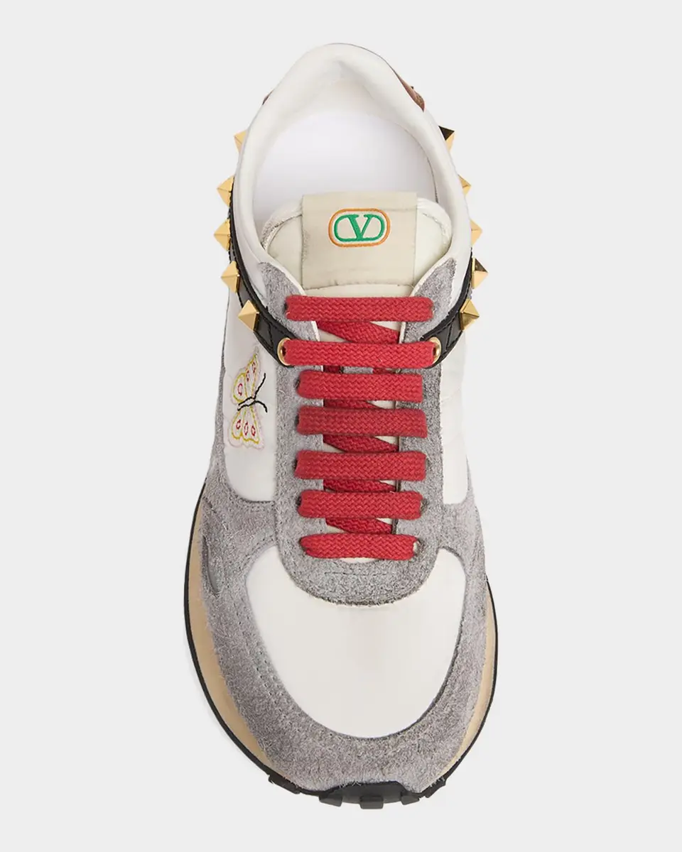 Valentino Garavani Embroidered Rockstud Low-Top Sneakers | Thumbnail 6