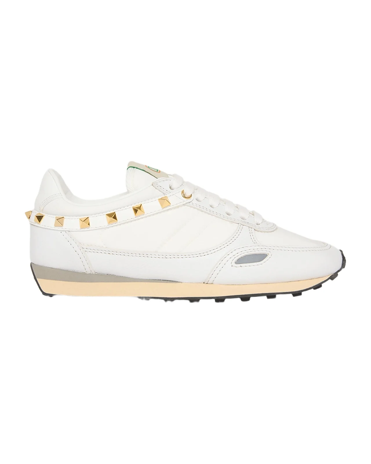 Valentino Garavani Rockstud Nylon and Leather Low-Top Sneakers