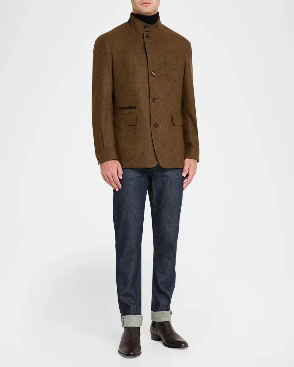 dunhill Men's Wool & Cashmere Chore Jacket | Thumbnail 2