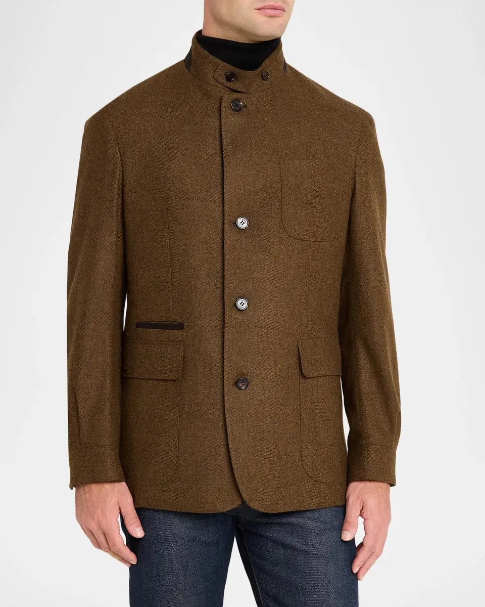 dunhill Men's Wool & Cashmere Chore Jacket | Thumbnail 4