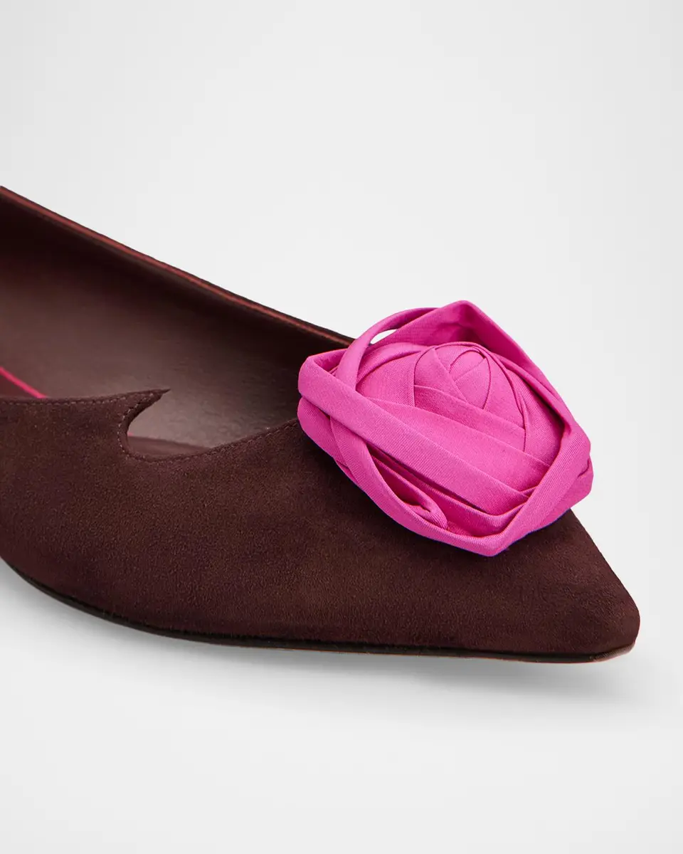 Roger Vivier I Love Vivier Rosette Suede Ballerina Flats | Thumbnail 3 Roger Vivier I Love Vivier Rosette Suede Ballerina Flats | Thumbnail 3