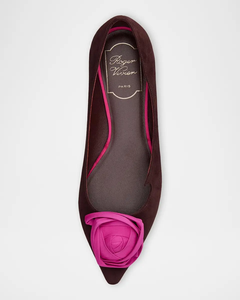 Roger Vivier I Love Vivier Rosette Suede Ballerina Flats | Thumbnail 4 Roger Vivier I Love Vivier Rosette Suede Ballerina Flats | Thumbnail 4