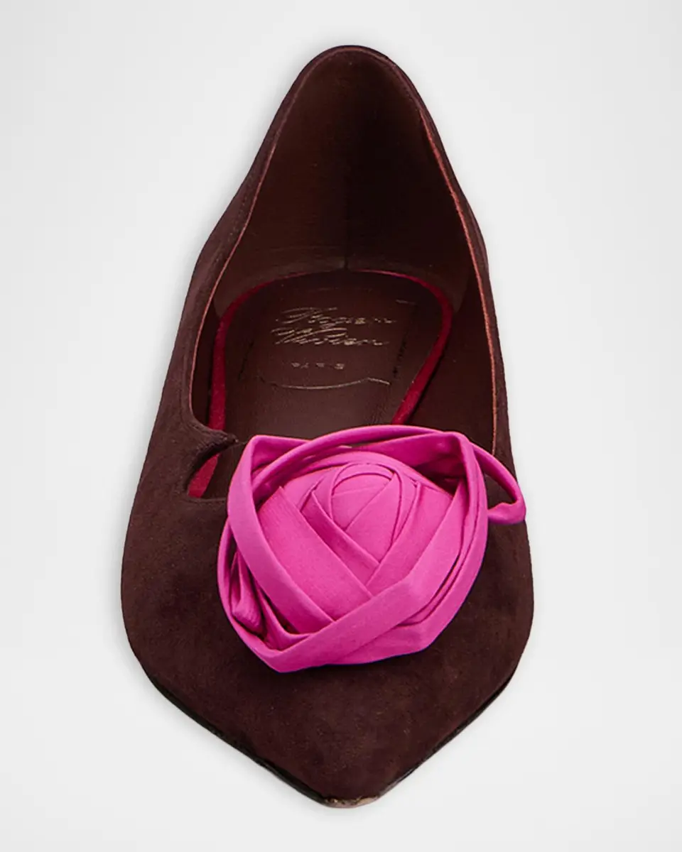 Roger Vivier I Love Vivier Rosette Suede Ballerina Flats | Thumbnail 5 Roger Vivier I Love Vivier Rosette Suede Ballerina Flats | Thumbnail 5