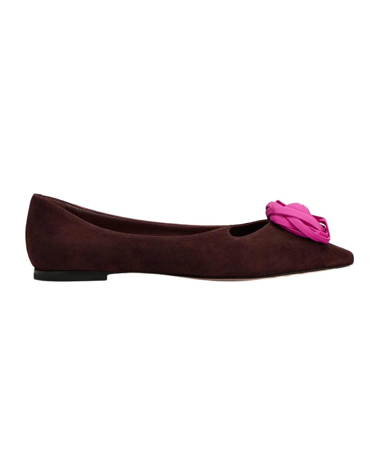 I Love Vivier Rosette Suede Ballerina Flats