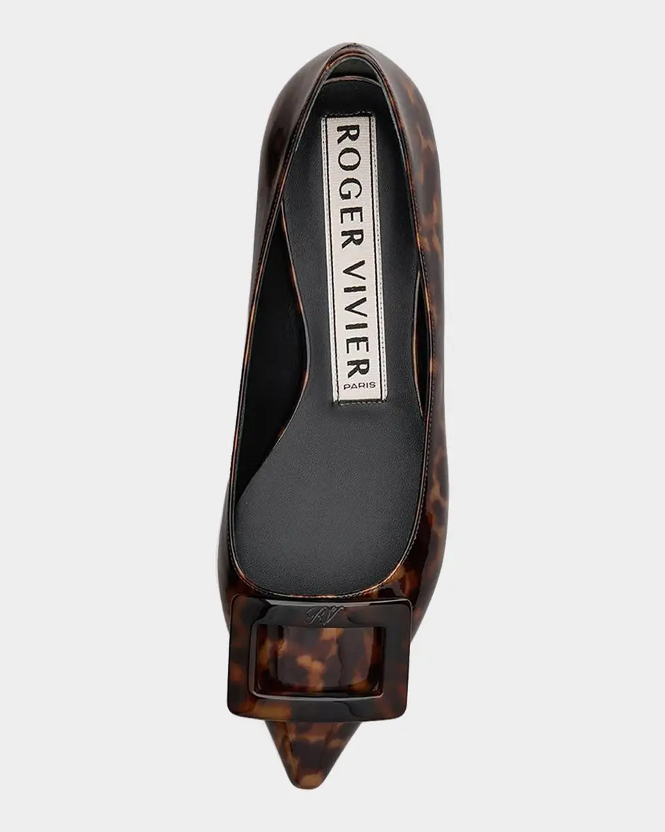 Roger Vivier Gommettine Turtle Printed Leather Ballerina Flats | Thumbnail 3 Roger Vivier Gommettine Turtle Printed Leather Ballerina Flats | Thumbnail 3