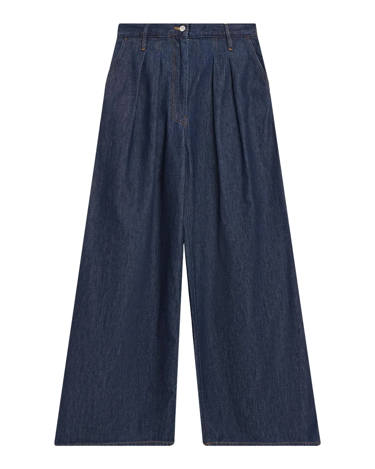 High-Rise Pleated Wide-Leg Jeans High-Rise Pleated Wide-Leg Jeans