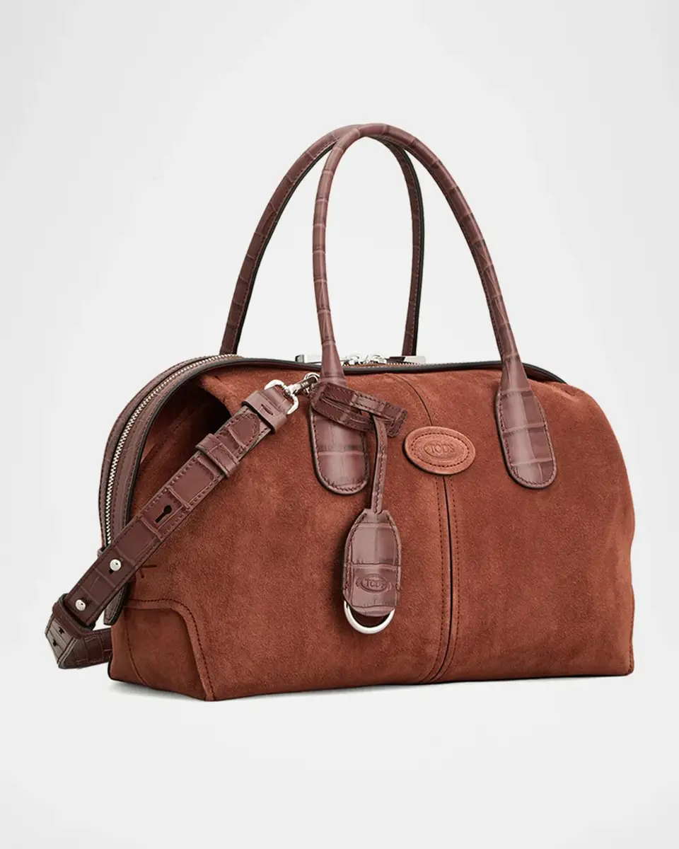 Tod's Leather-Trim Suede Bowling Bag | Thumbnail 2 Tod's Leather-Trim Suede Bowling Bag | Thumbnail 2