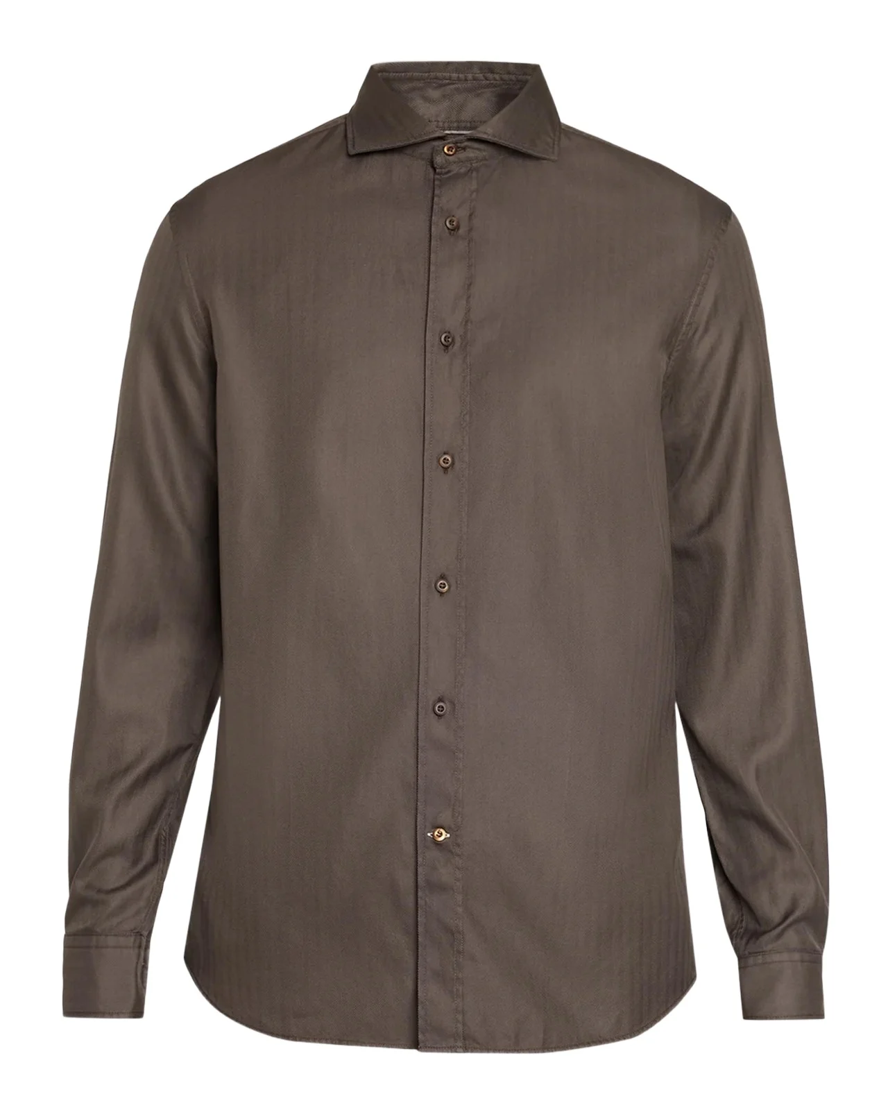 Brunello Cucinelli Men's Cotton Chevron Button-Front Shirt