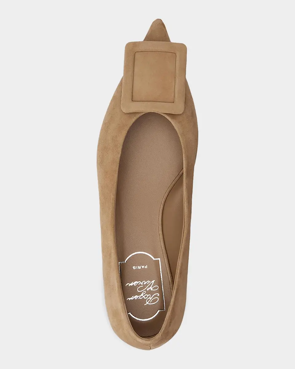 Roger Vivier Belle Vivier 25mm Suede Ballerina Flats | Thumbnail 3
