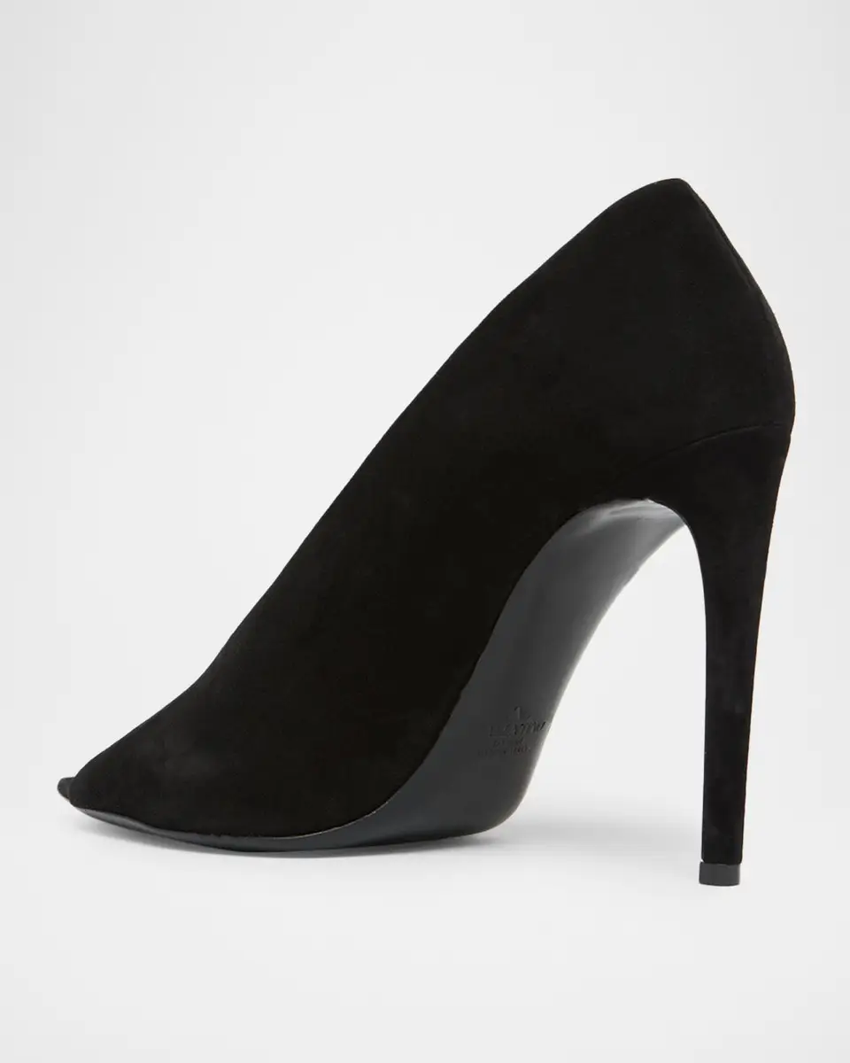 Valentino Garavani 105mm Open Toe Revele Suede Pumps | Thumbnail 4 Valentino Garavani 105mm Open Toe Revele Suede Pumps | Thumbnail 4